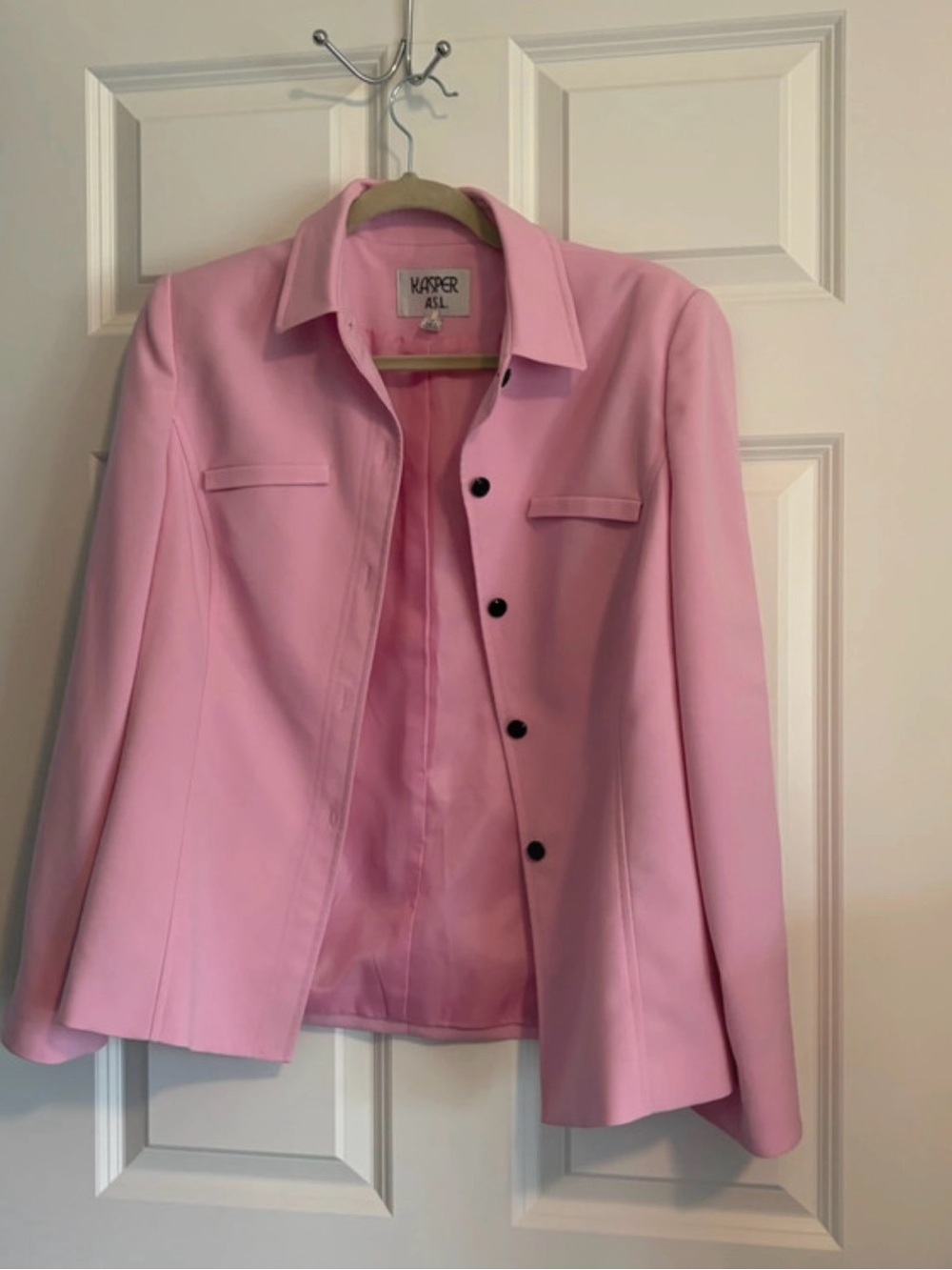 Kasper Light Pink Button-Front Women's Blazer